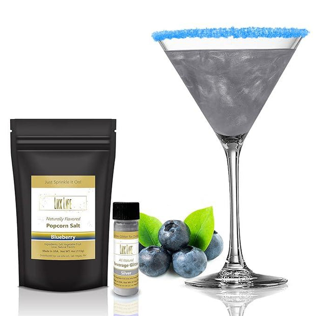 Lux Life Edible Glitter for Drinks, All Natural Ingredient Flavored Margarita Salt, Combo Pack with Brew Glitter and Flavored Cocktail Salt - LuxLifeGlitter