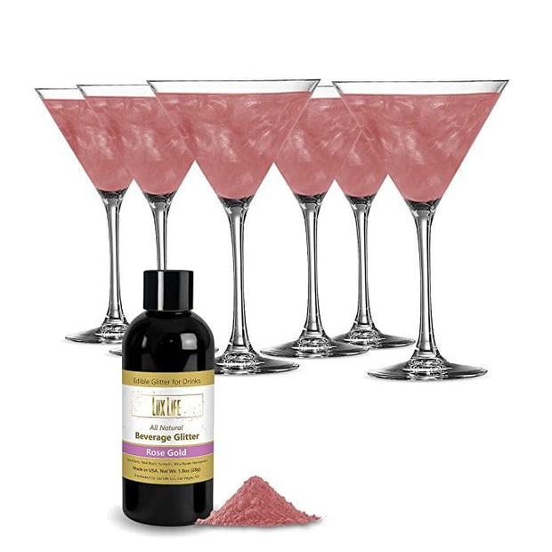 Rose Gold Edible Glitter  Socialite Luxe Edible Glitter for Drinks & Cakes  - Sweets & Treats™